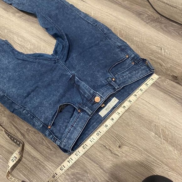 Women's Topshop Moto Leigh Acid Wash Attached Rolled Cuff Skinny Jeans W28 L32 - Picture 6 of 9